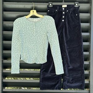 DL1961 Velvet Jeans &Abercrombie Kids Top